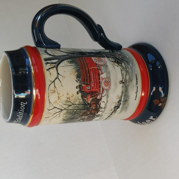 Vintage 1990 Budweiser Handcrafted Clydesdale Stein Beer Mug w/Handle - Picture 3 of 15